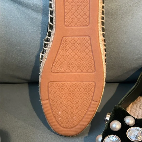 Tory Burch Vail Espadrille flats Size 7 1/2 retail $298 NWOT green suede - Picture 7 of 9